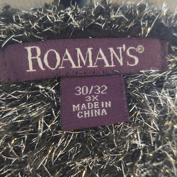 Roaman's Silver Metallic Sweater Sz 3x - Picture 9 of 10